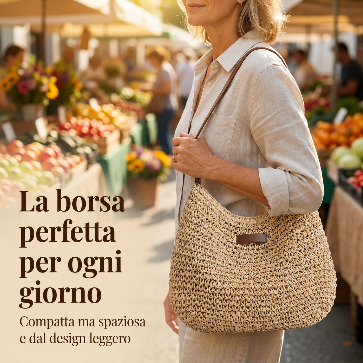 Cinzia | Borsa Intrecciata Elegante - Sabbia