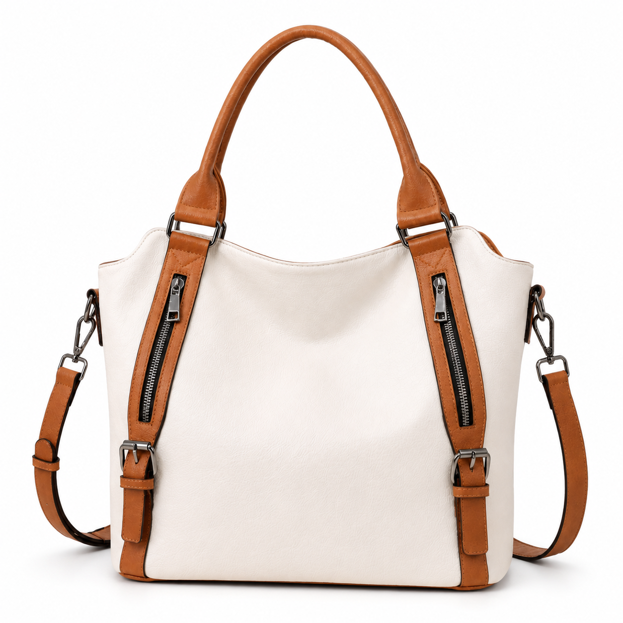 Borsa Alveno bianca e marrone