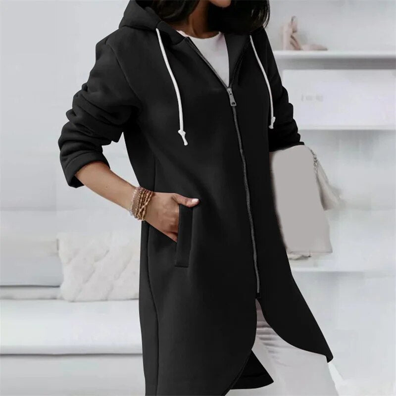 Elena - Giacca di media lunghezza con cappuccio