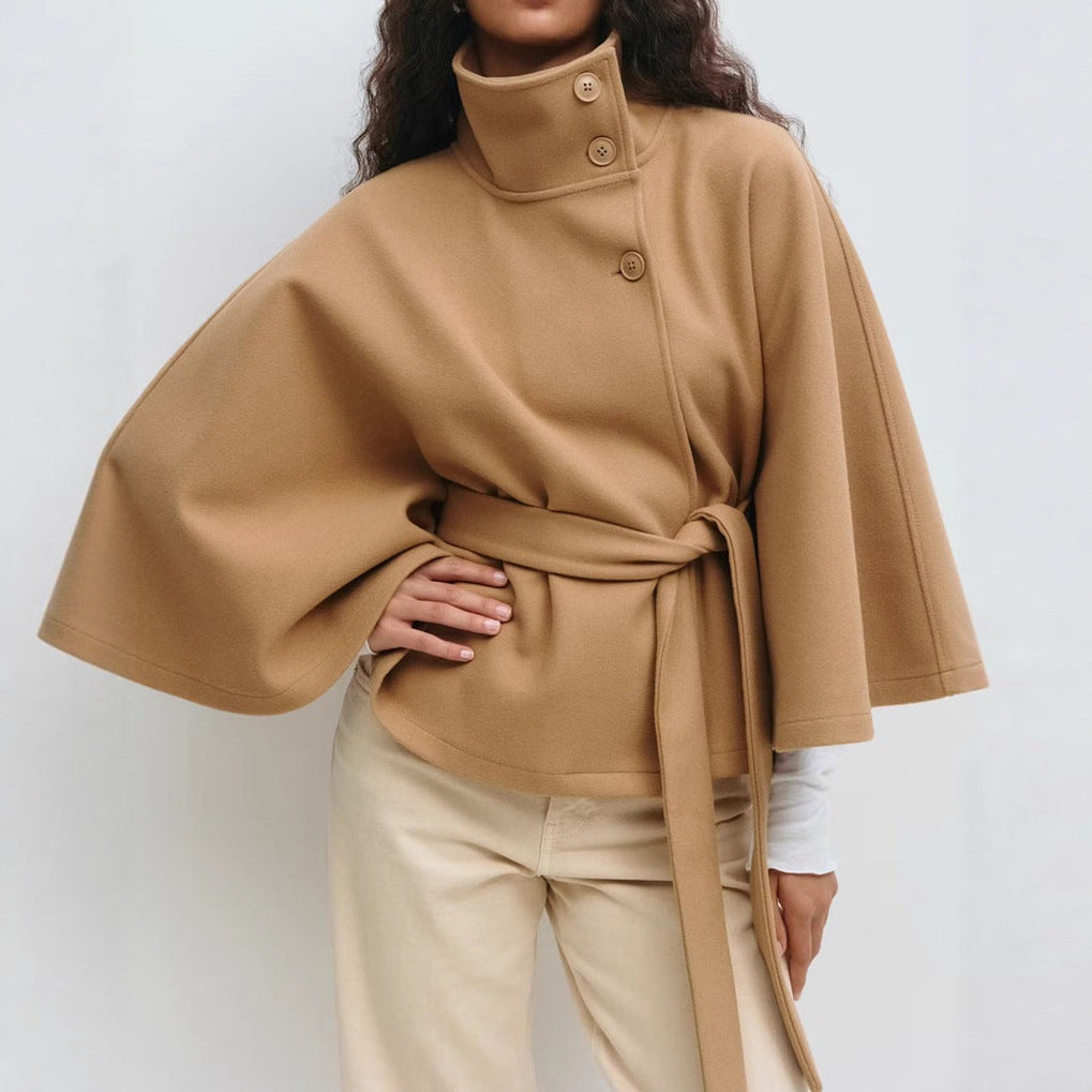 Lena | Mantella in misto lana con cintura