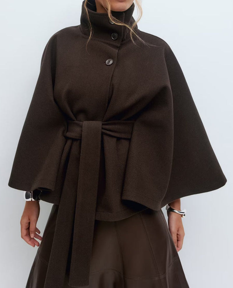 Lena | Mantella in misto lana con cintura