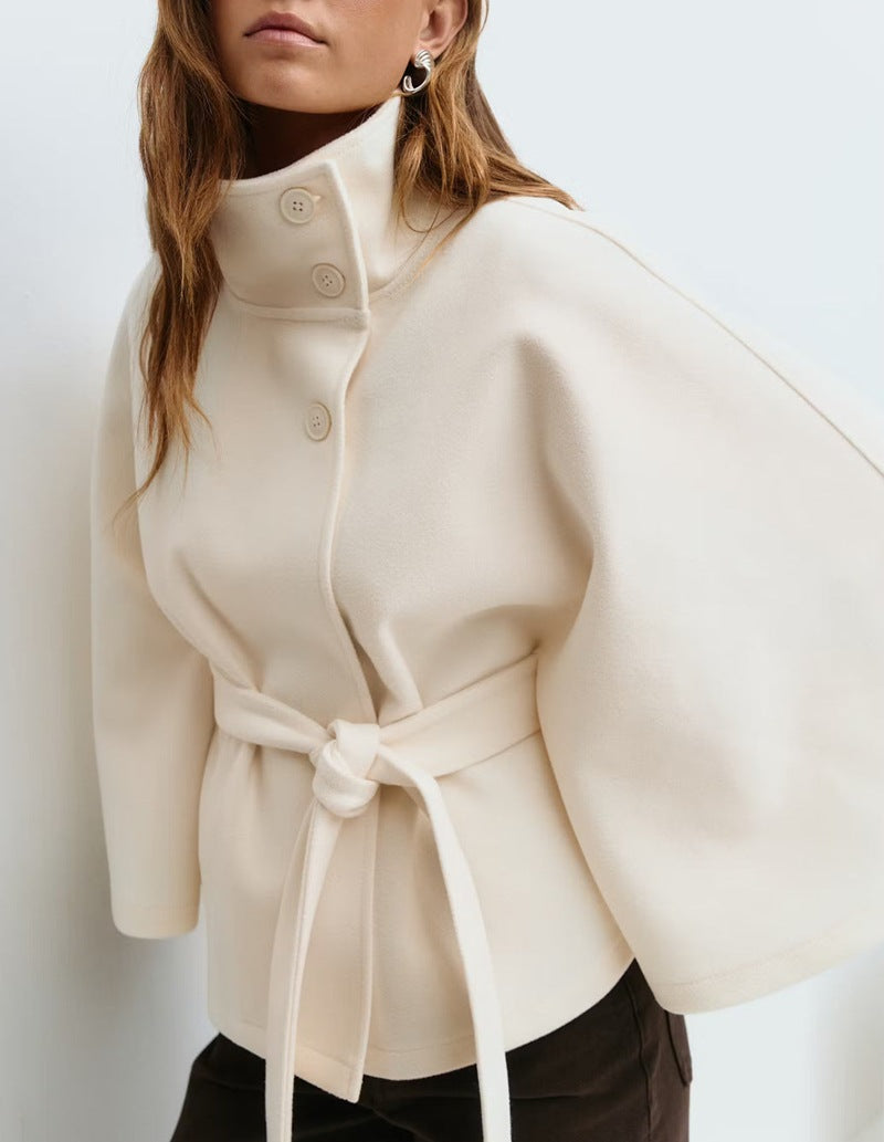 Lena | Mantella in misto lana con cintura
