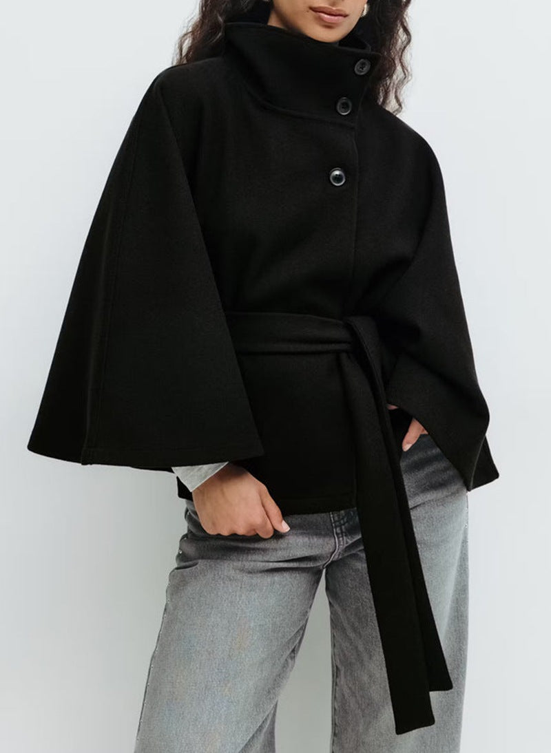 Lena | Mantella in misto lana con cintura