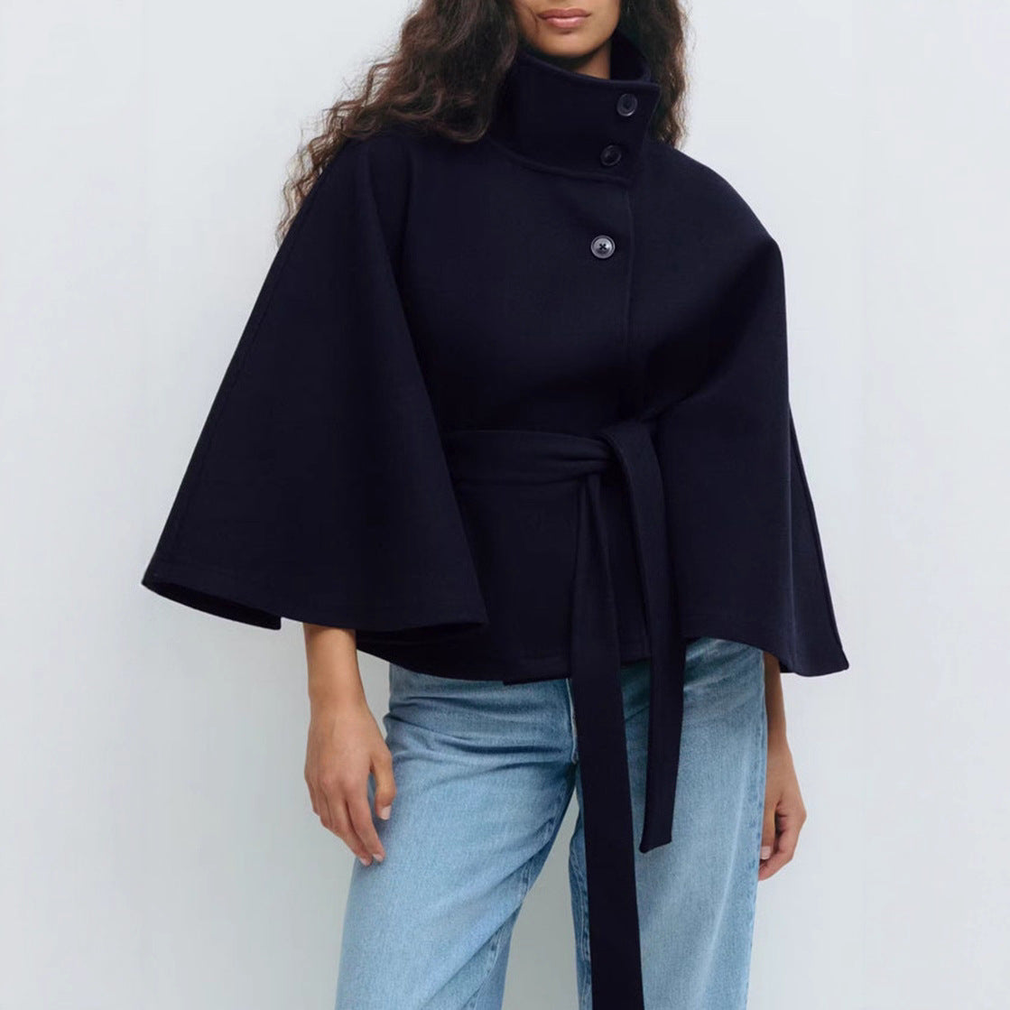 Lena | Mantella in misto lana con cintura