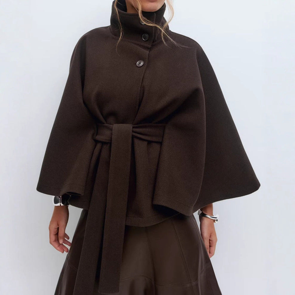 Lena | Mantella in misto lana con cintura