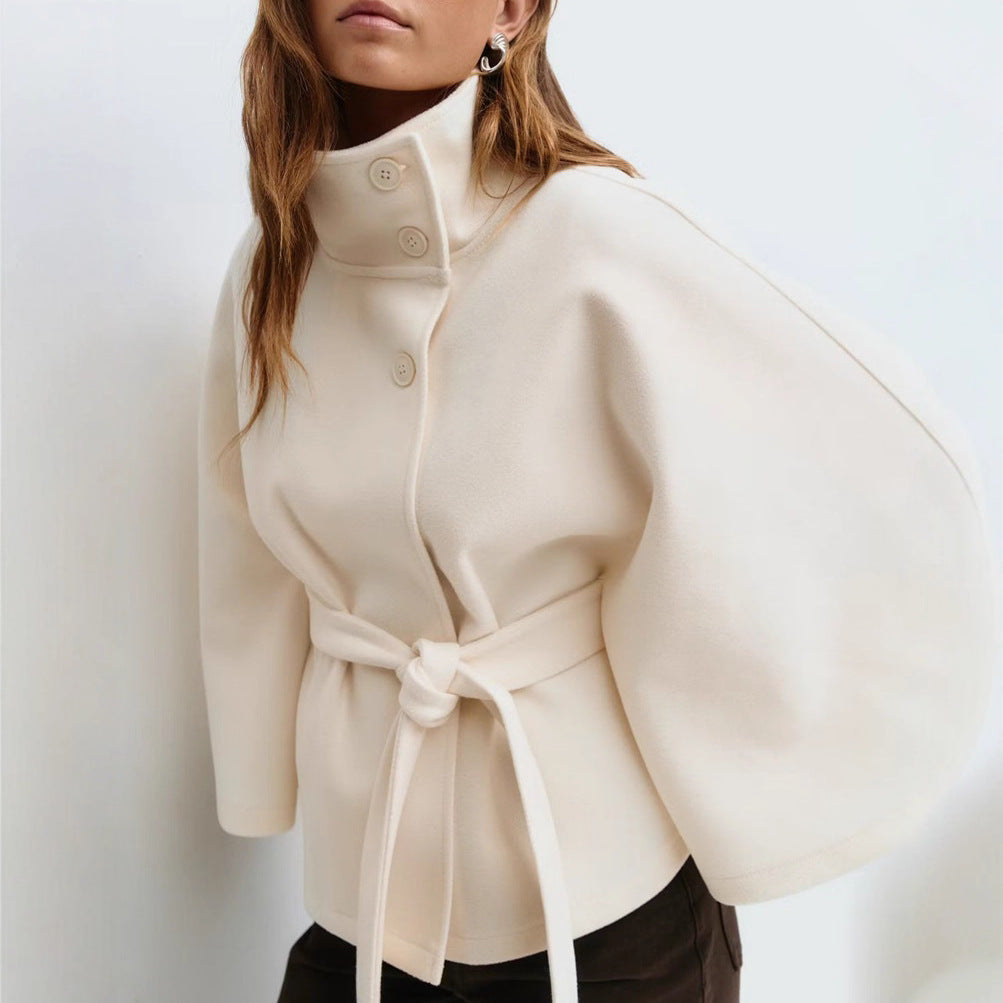 Lena | Mantella in misto lana con cintura
