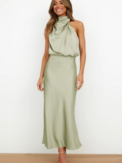 Flavia | Vestito glamour in raso con cavezza