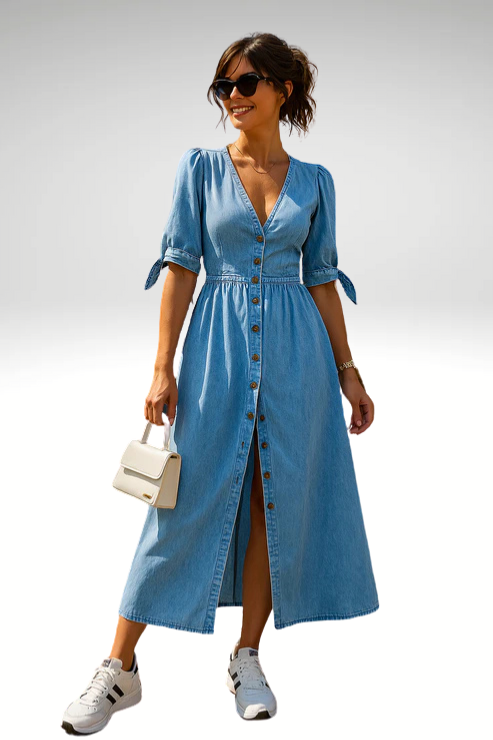 Amélie | Abito in Denim con Carattere e Classe
