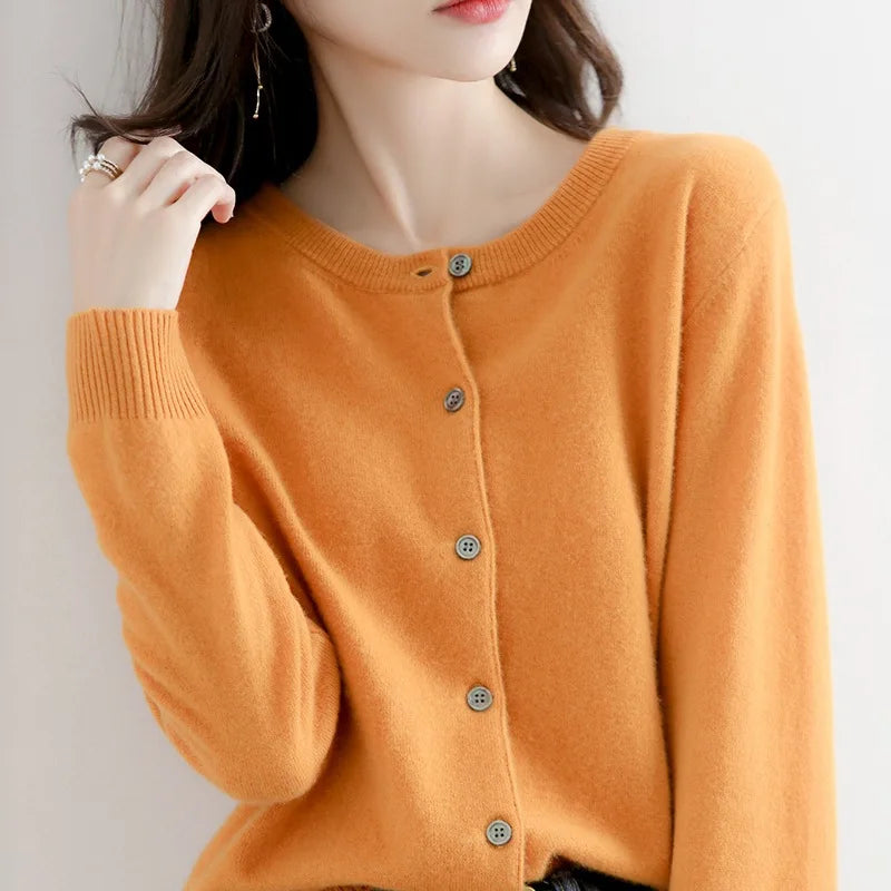 Miranda | Maglione cardigan unicolore casual