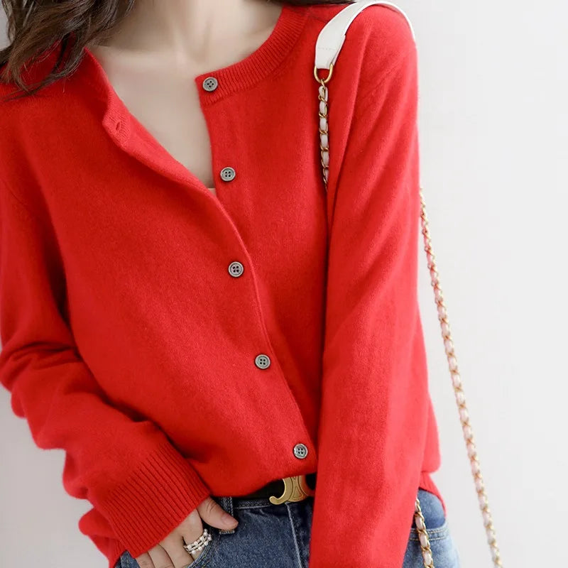 Miranda | Maglione cardigan unicolore casual