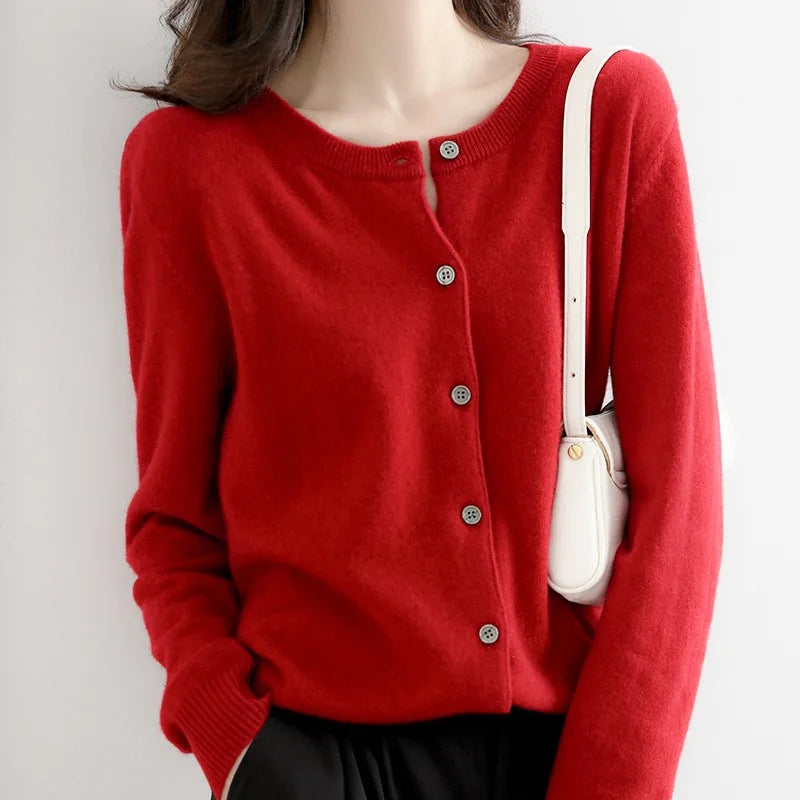 Miranda | Maglione cardigan unicolore casual
