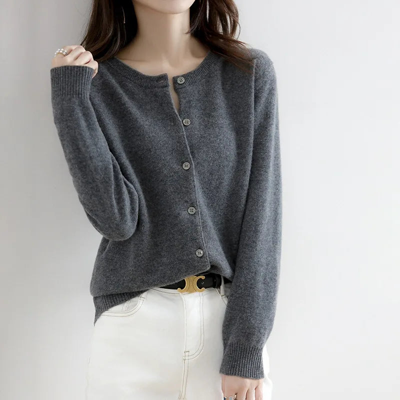 Miranda | Maglione cardigan unicolore casual