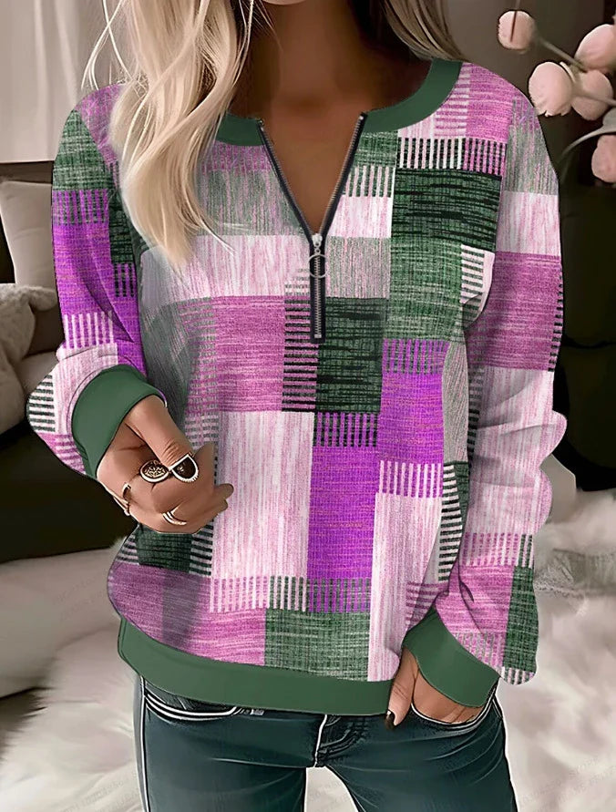 Franca | Felpa con blocchi di colore in stile vintage