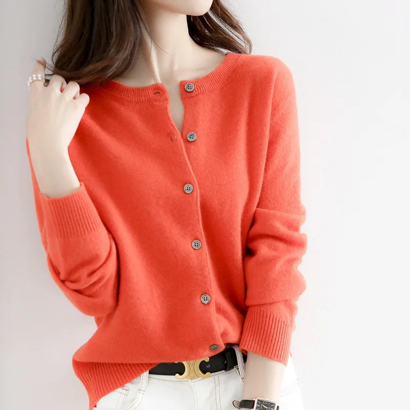 Miranda | Maglione cardigan unicolore casual