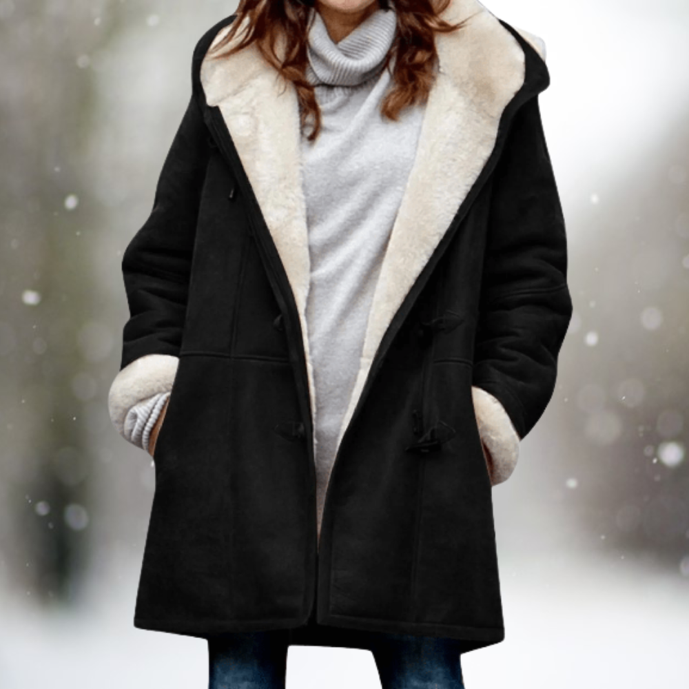 Mila - Giacca in pile scamosciato premium con cappuccio