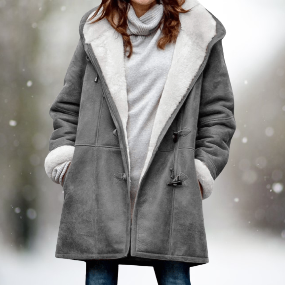 Mila - Giacca in pile scamosciato premium con cappuccio