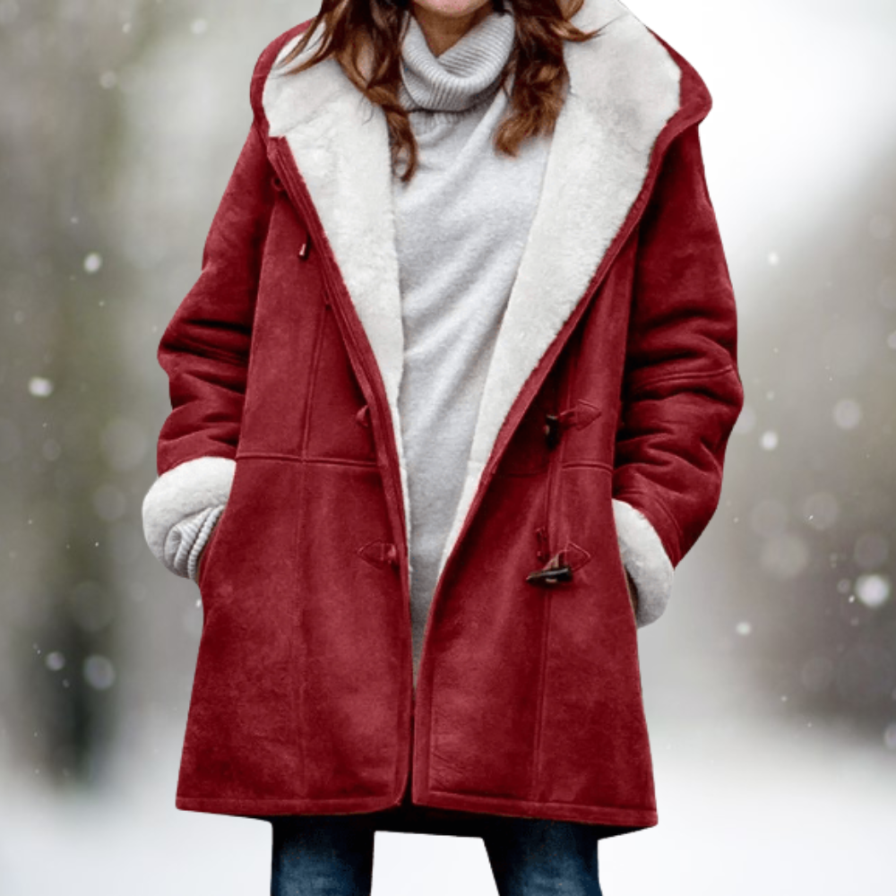 Mila - Giacca in pile scamosciato premium con cappuccio