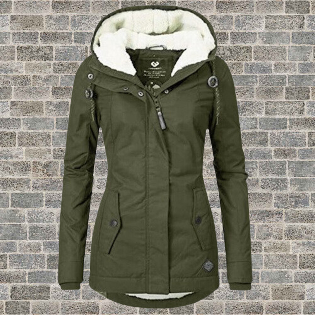 Rosa™ | Giacca con cappuccio in pelliccia sintetica da donna
