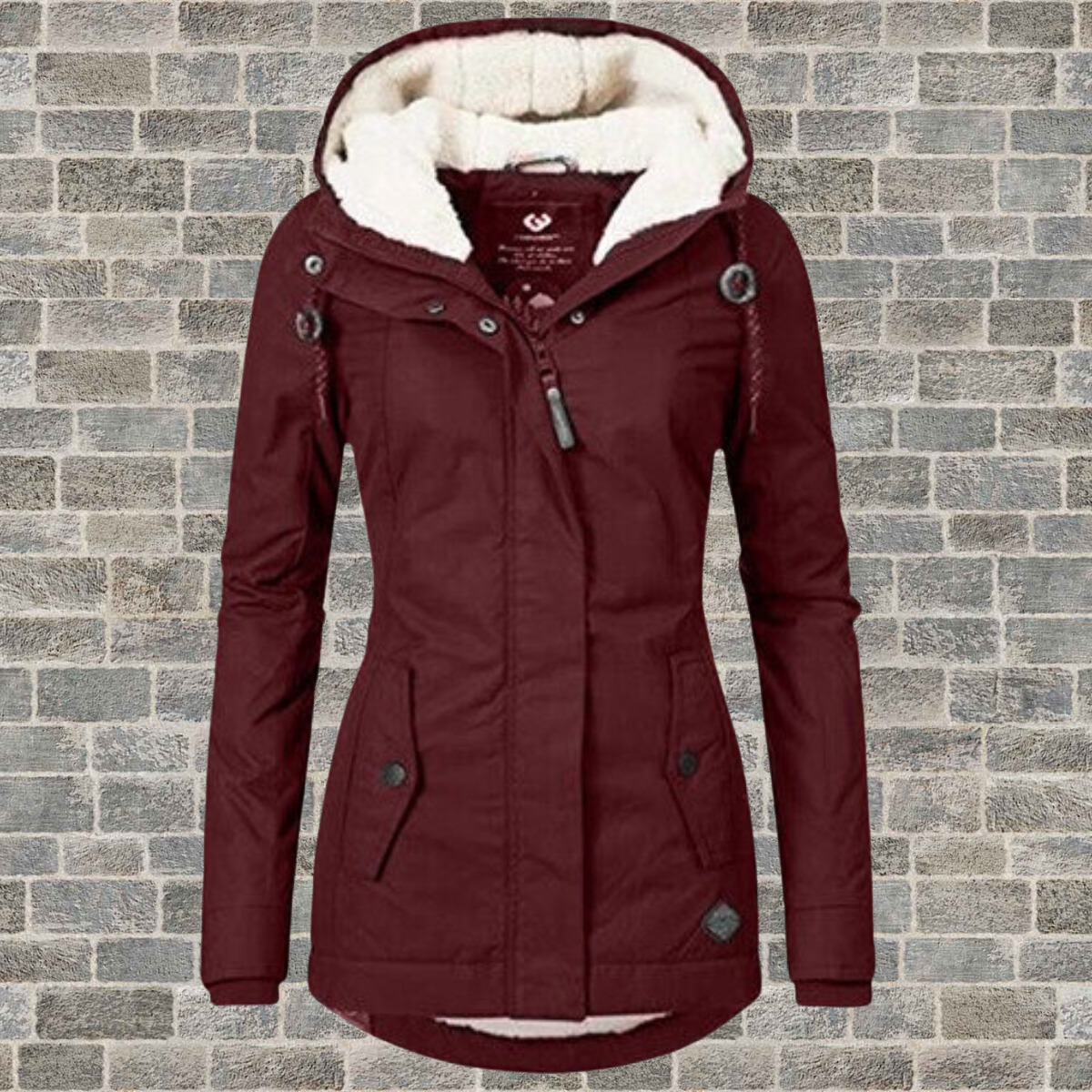 Rosa™ | Giacca con cappuccio in pelliccia sintetica da donna