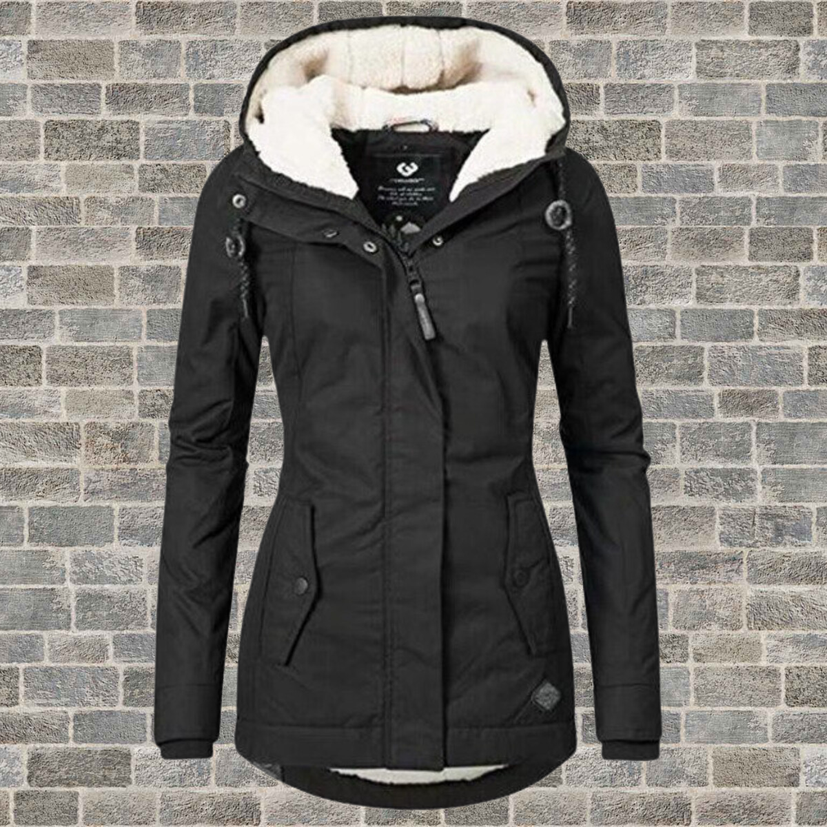 Rosa™ | Giacca con cappuccio in pelliccia sintetica da donna