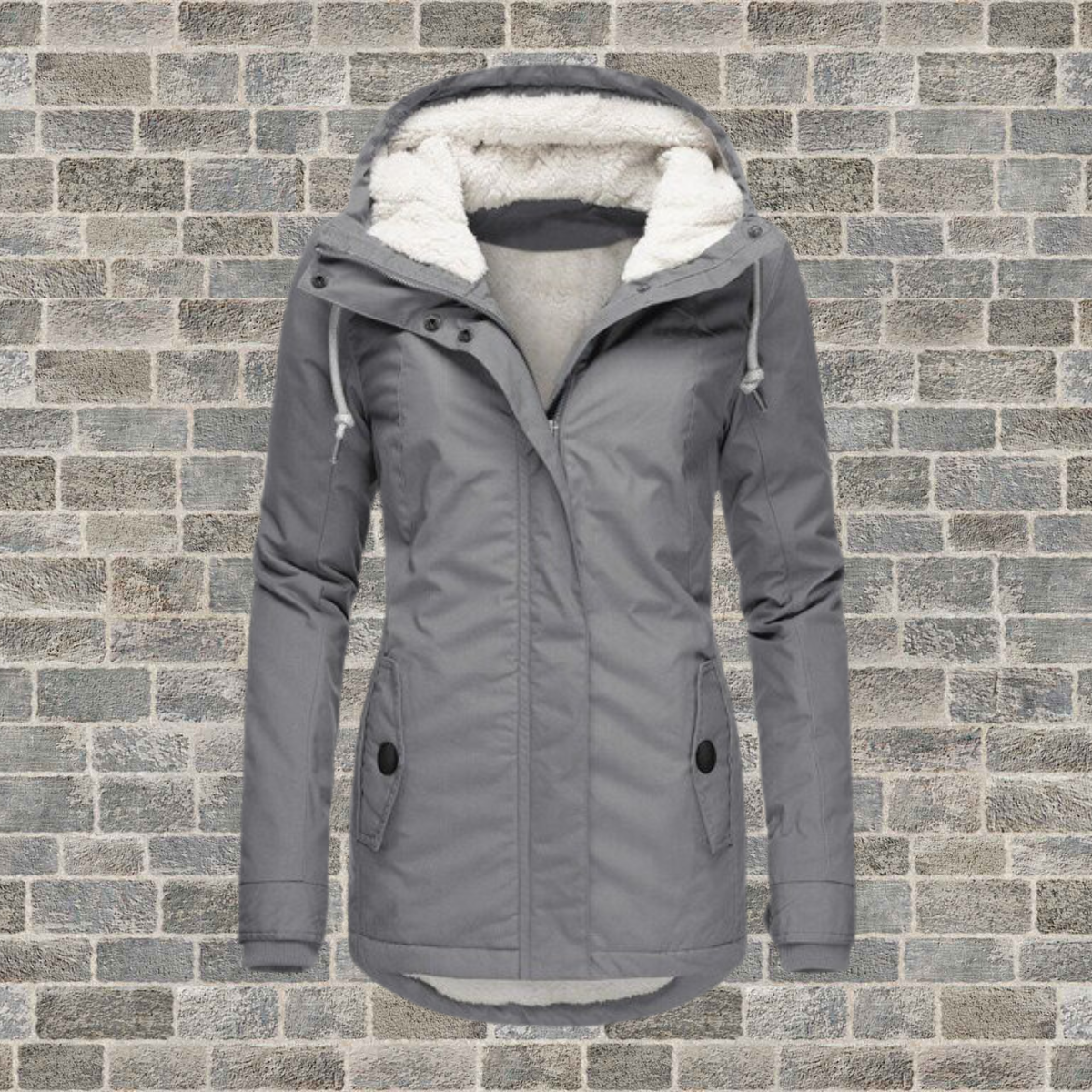 Rosa™ | Giacca con cappuccio in pelliccia sintetica da donna