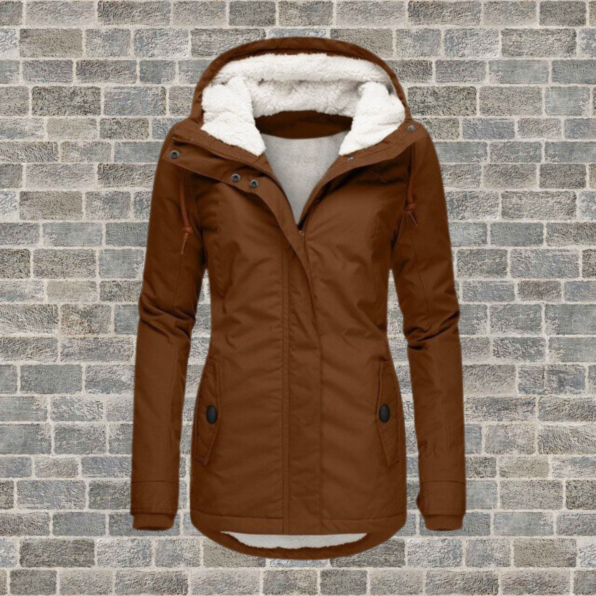 Rosa™ | Giacca con cappuccio in pelliccia sintetica da donna
