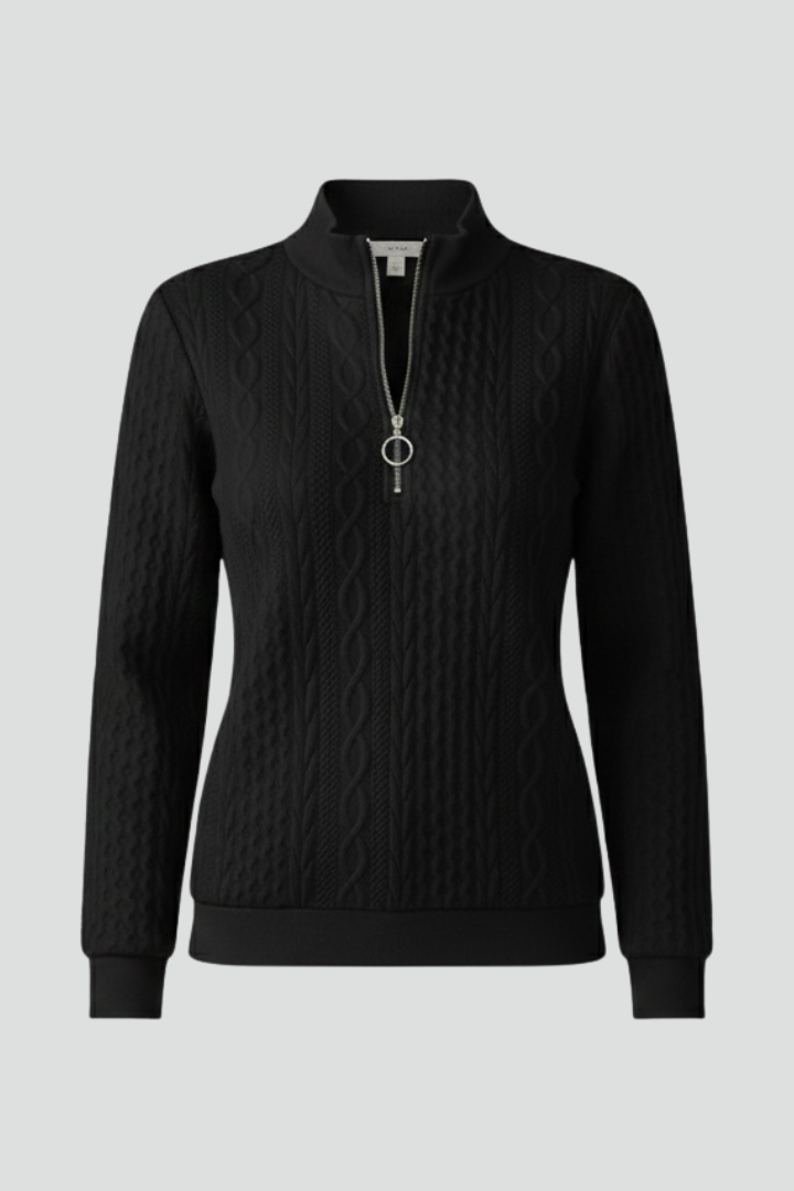 Rita | Maglione a trecce con zip