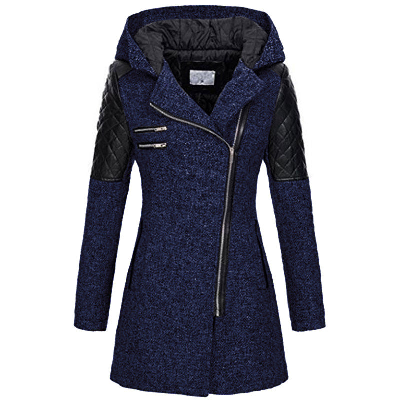 Megan - Giacca a mezza lunghezza con zip obliqua