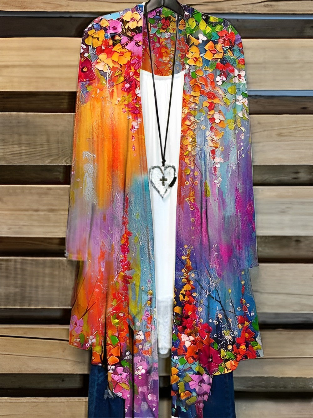 Linda Cardigan con pittura