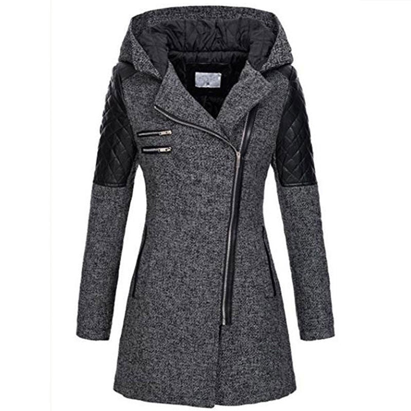 Megan - Giacca a mezza lunghezza con zip obliqua
