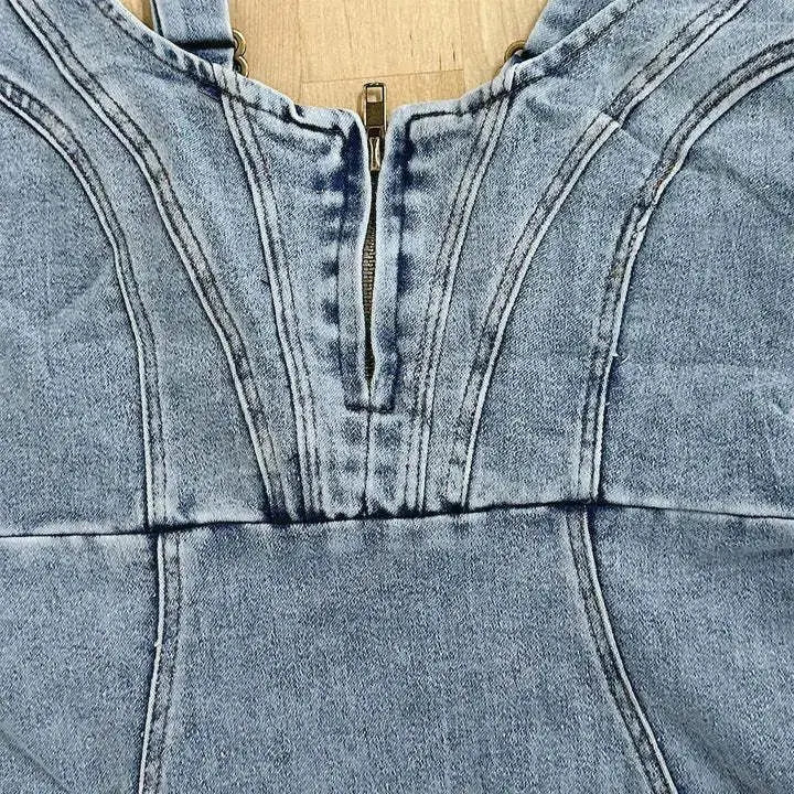 Anna | Abito denim con spalline regolabili