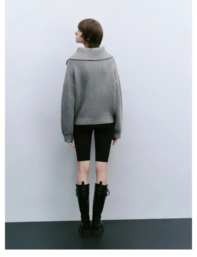 Luisa - Elegante maglione largo con chiusura a zip
