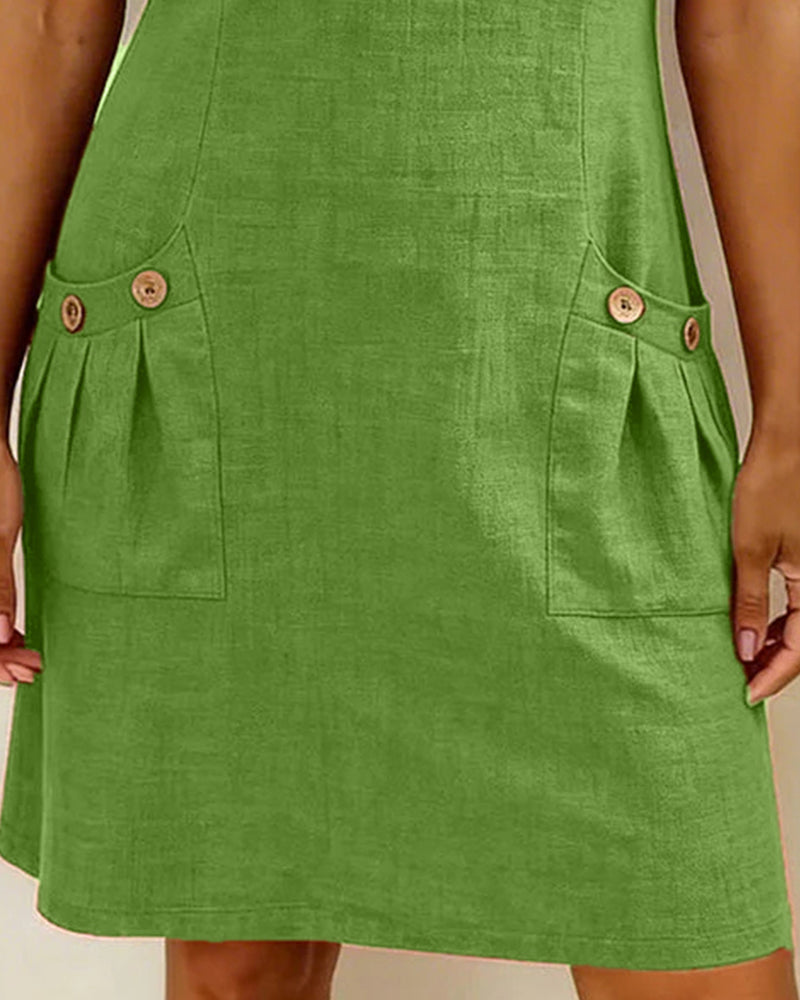 Lina™ | Vestito in Cotone e Lino dalla Linea Femminile