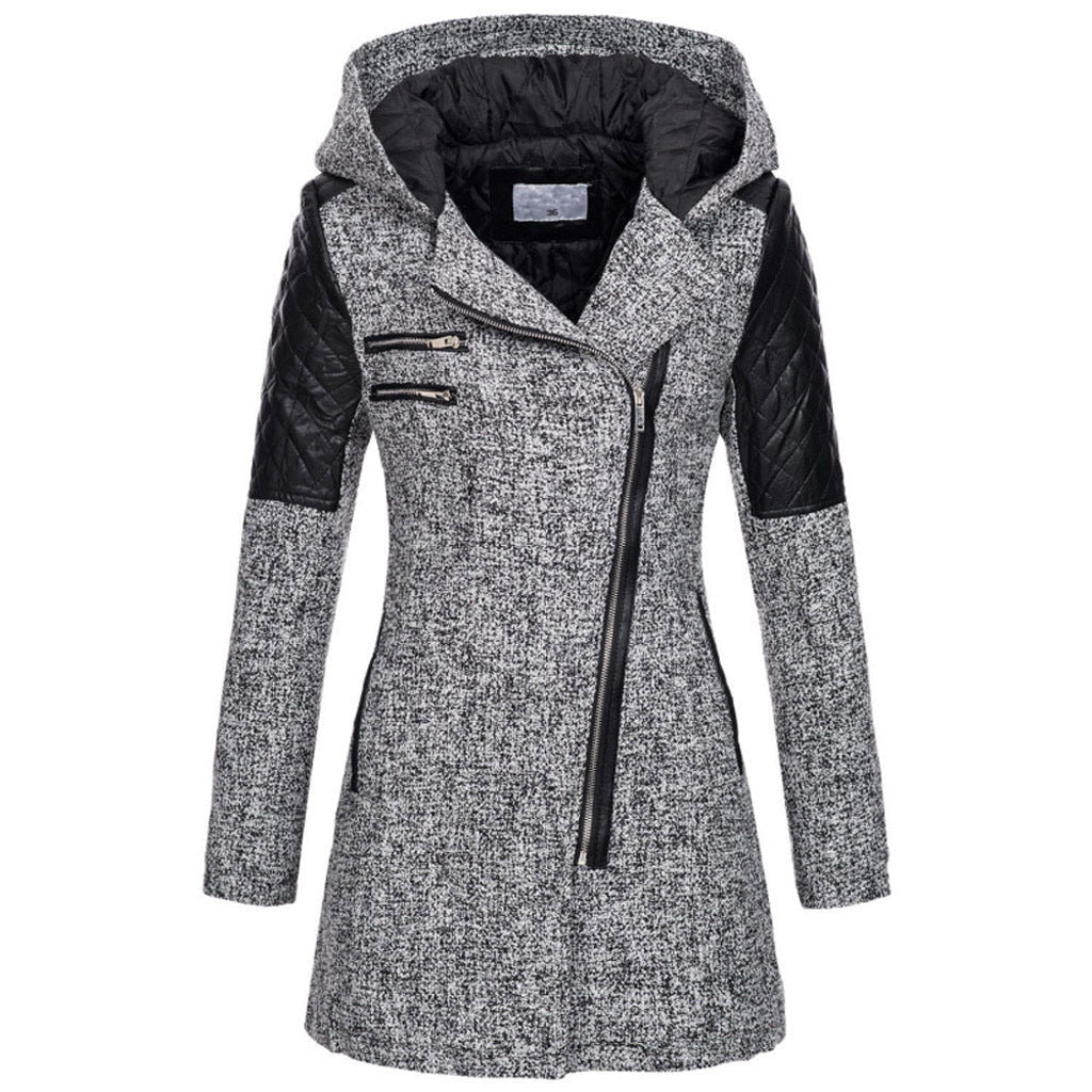 Megan - Giacca a mezza lunghezza con zip obliqua