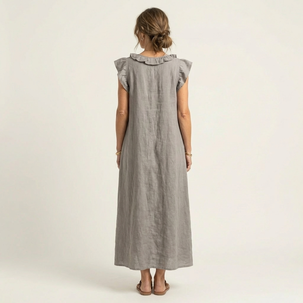 Josette | Abito Lungo con Scollo a V e Volant