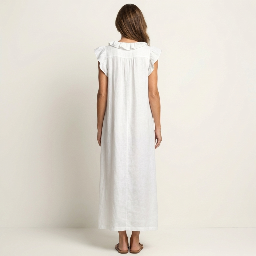 Josette | Abito Lungo con Scollo a V e Volant
