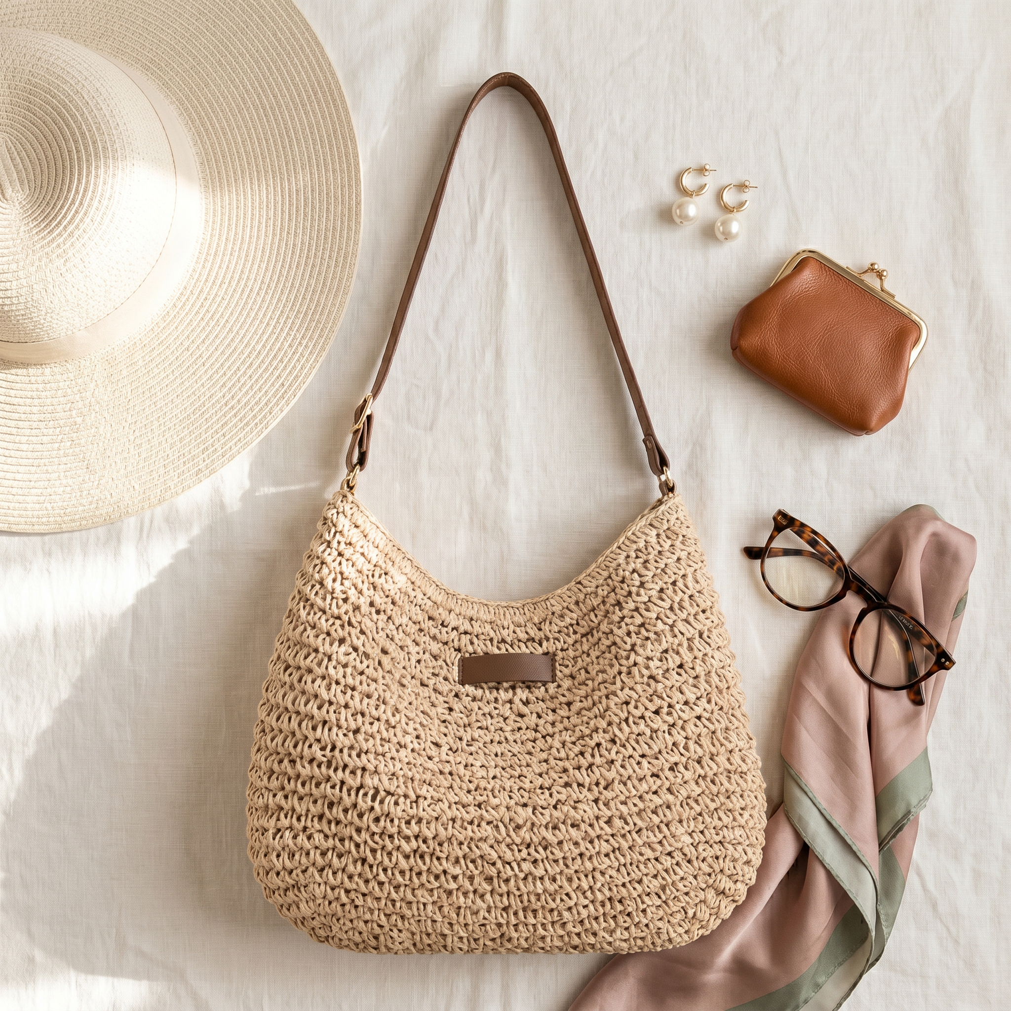 Cinzia | Borsa Intrecciata Elegante - Sabbia