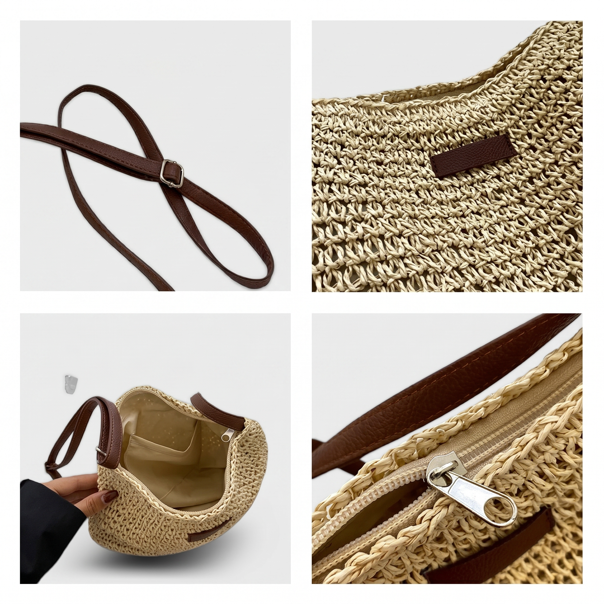 Cinzia | Borsa Intrecciata Elegante - Sabbia