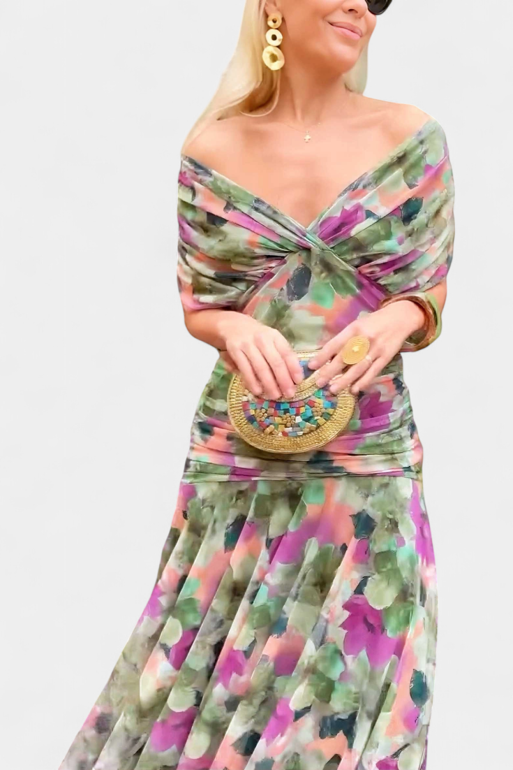 Alizée | Abito Lungo a Fiori dalla Grazia Leggera