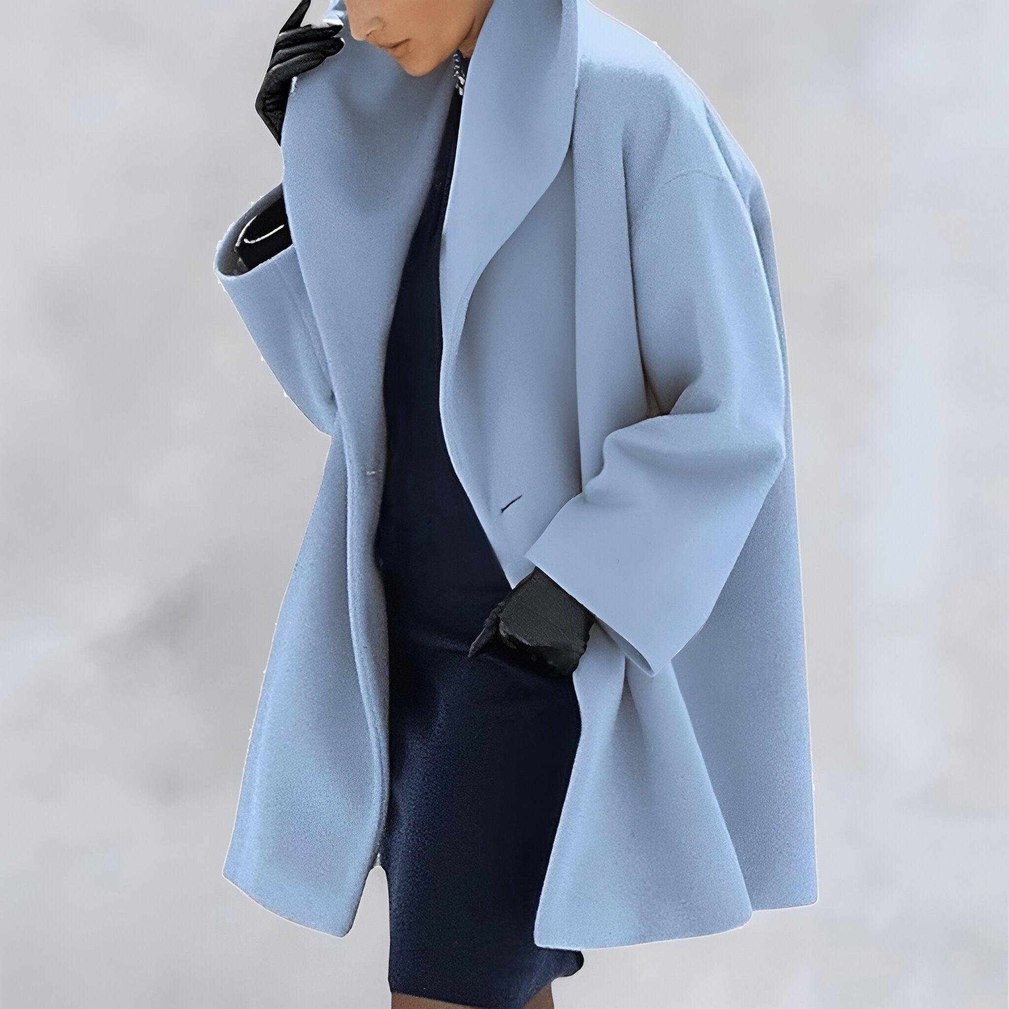 Lena | Cappotto in lana antivento con collo a scialle