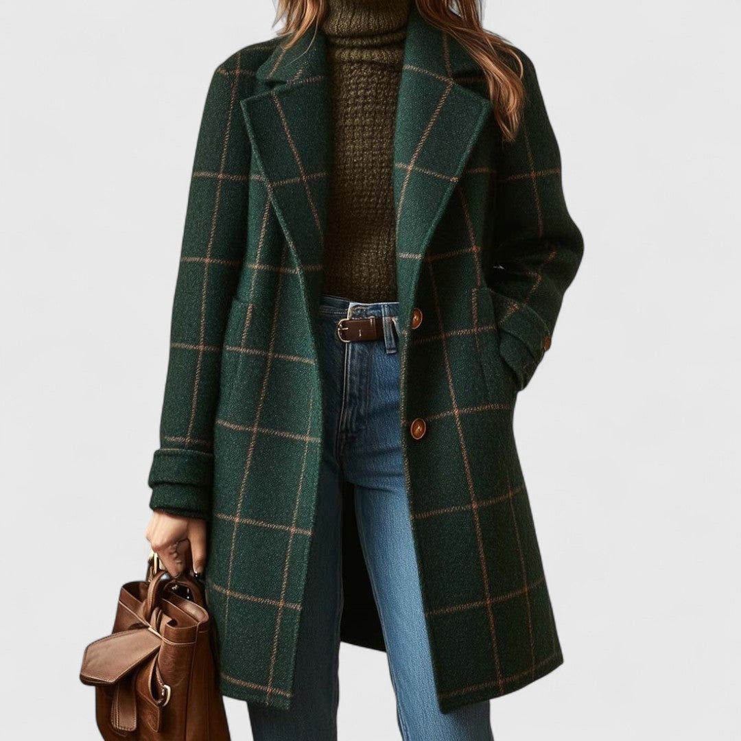 Maya - Cappotto da Donna in Tweed a Quadri Classico