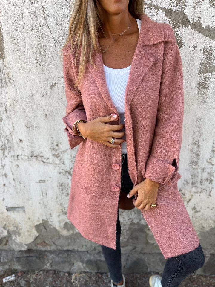 Baylea - Cappotto Elegante Monopetto con Revers in Lana