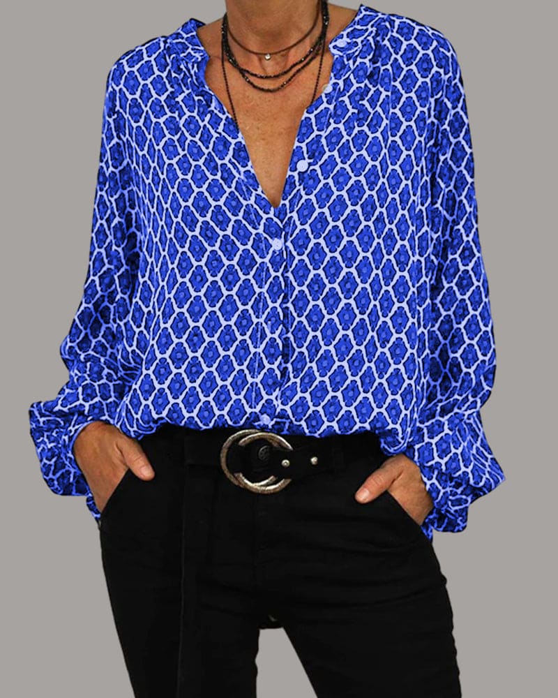 Nunzia - Camicia midi rilassata con scollo a V