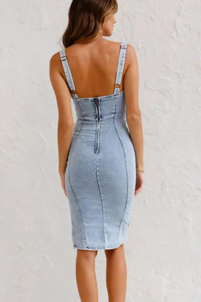 Anna | Abito denim con spalline regolabili