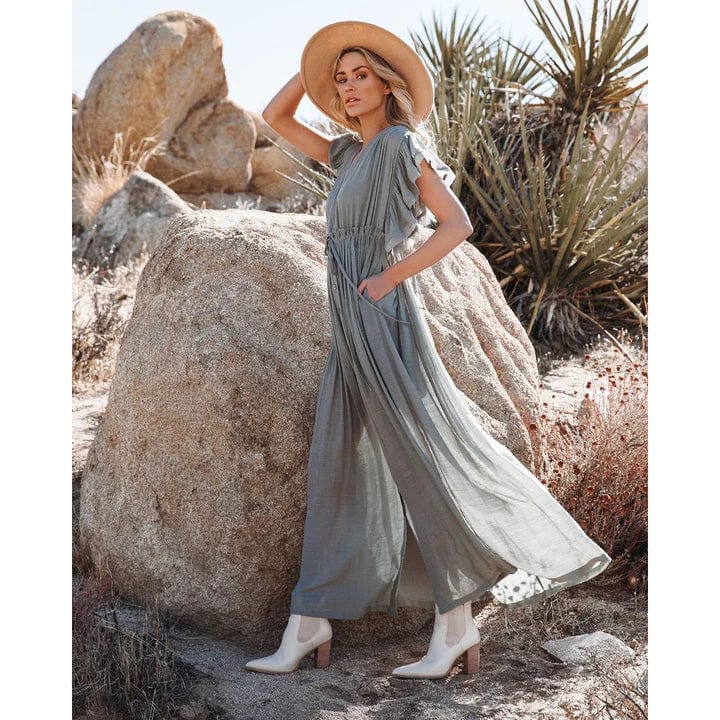 Sara™ | Abito maxi Ibiza verde/grigio