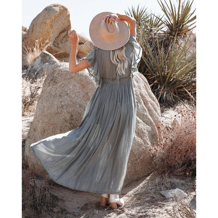 Sara™ | Abito maxi Ibiza verde/grigio