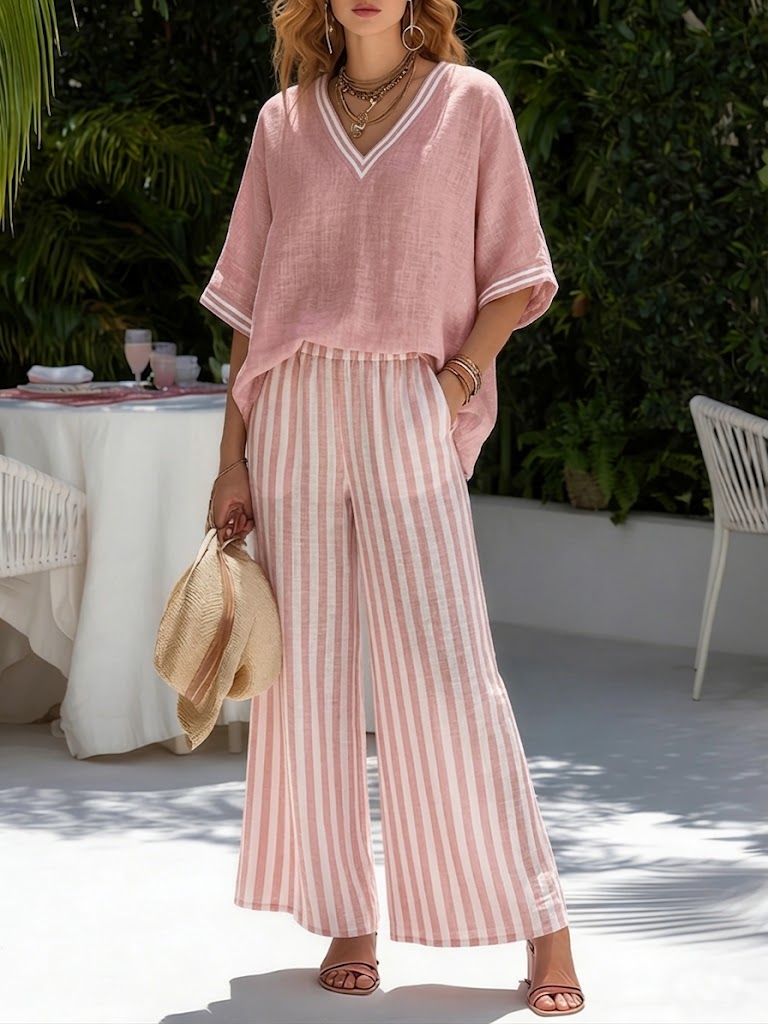 Alira - Completo a Righe in Lino