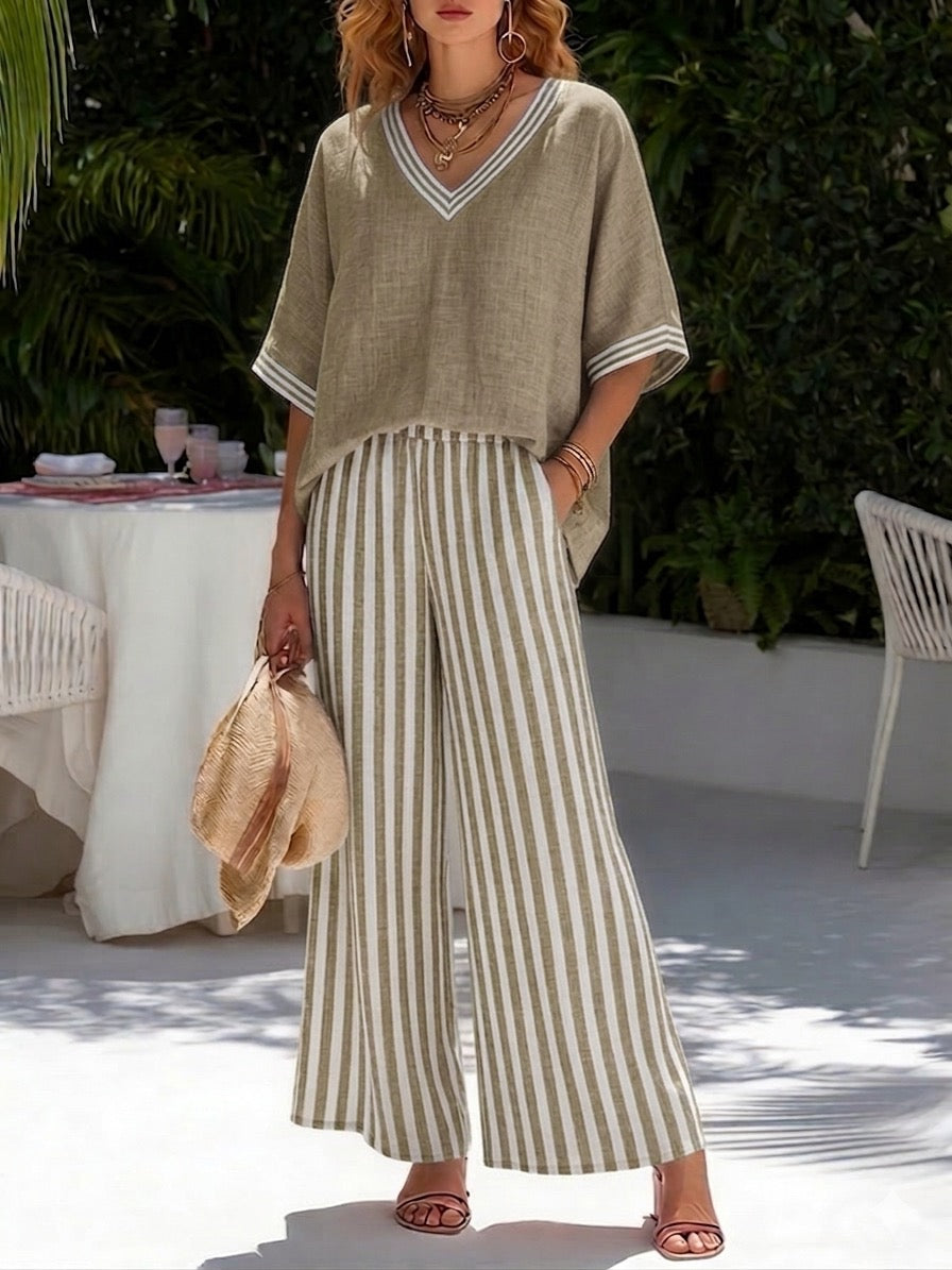 Alira - Completo a Righe in Lino