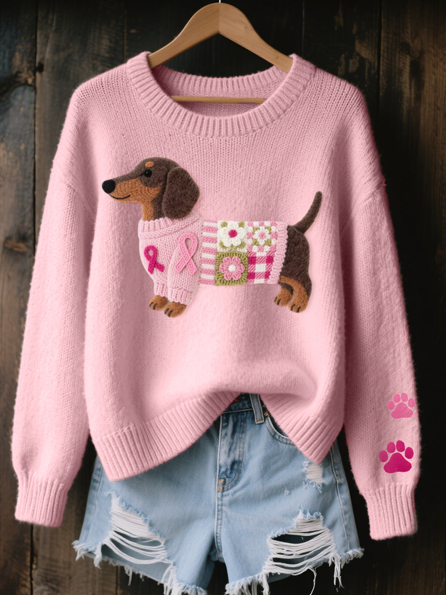 Agnese | Maglione in maglia con bassotto