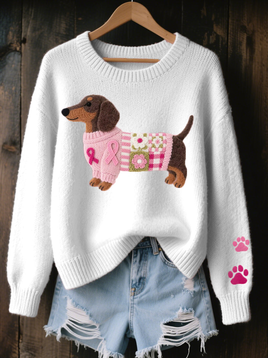 Agnese | Maglione in maglia con bassotto